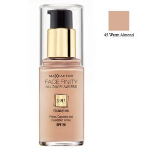 MAX FACTOR Face Finity 3in1 Foundation 45 Warm Almond 30ml